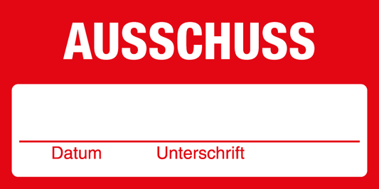 Inventar- & Wartungsschild - Ausschuss | 1 VE = 50 Stck.