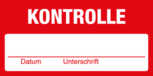 Inventar- & Wartungsschild - Kontrolle| 1 VE = 50 Stck.