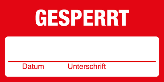 Inventar- & Wartungsschild - Gesperrt | 1 VE = 50 Stck.