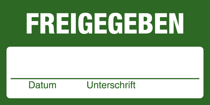 Inventar- & Wartungsschild - Freigegeben | 1 VE = 50 Stck.