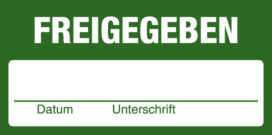 Inventar- & Wartungsschild - Freigegeben | 1 VE = 50 Stck.