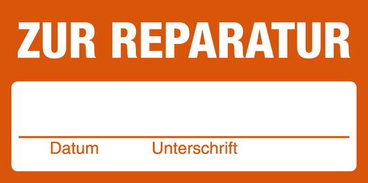 Inventar- & Wartungsschild - Zur Reparatur| 1 VE = 50 Stck.