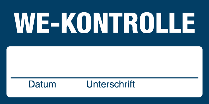 Inventar- & Wartungsschild - WE-Kontrolle| 1 VE = 50 Stck.