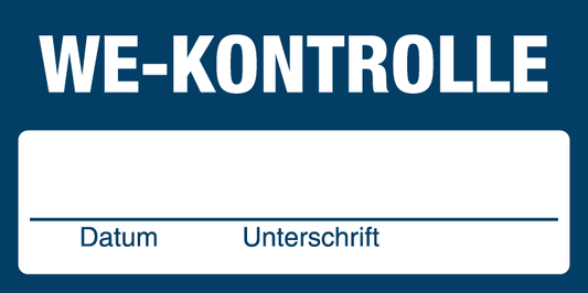 Inventar- & Wartungsschild - WE-Kontrolle| 1 VE = 50 Stck.