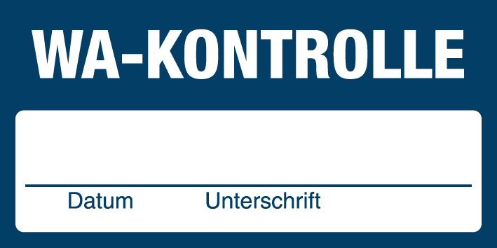 Inventar- & Wartungsschild - WA-Kontrolle| 1 VE = 50 Stck.