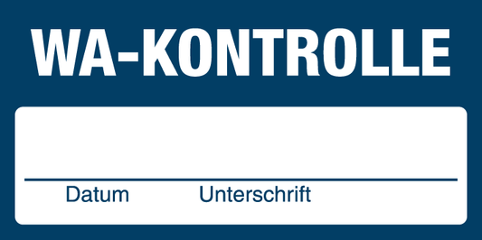 Inventar- & Wartungsschild - WA-Kontrolle| 1 VE = 50 Stck.