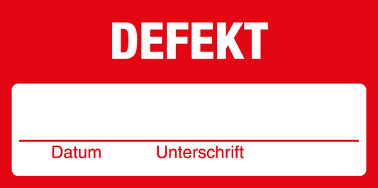 Inventar- & Wartungsschild - Defekt | 1 VE = 50 Stck.