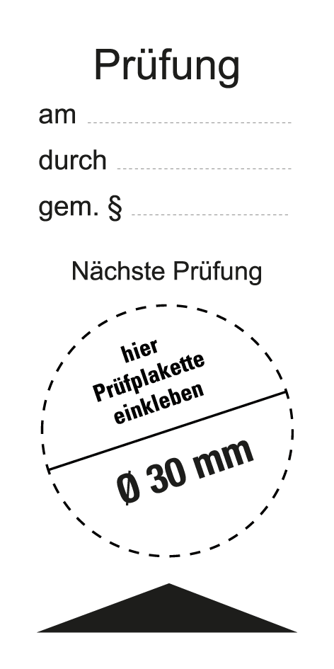 Grundetikett - Prüfung/ Nächste Prüfung | VE = 10 Stück pro Bogen