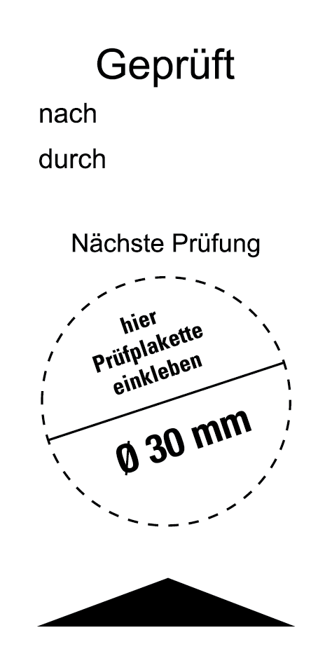 Grundetikett - Geprüft nach/ durch/ Nächste Prüfung | VE = 10 Stück pro Bogen