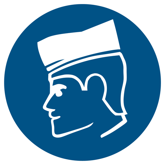 Gebotsschild - Schutzhaube benutzen