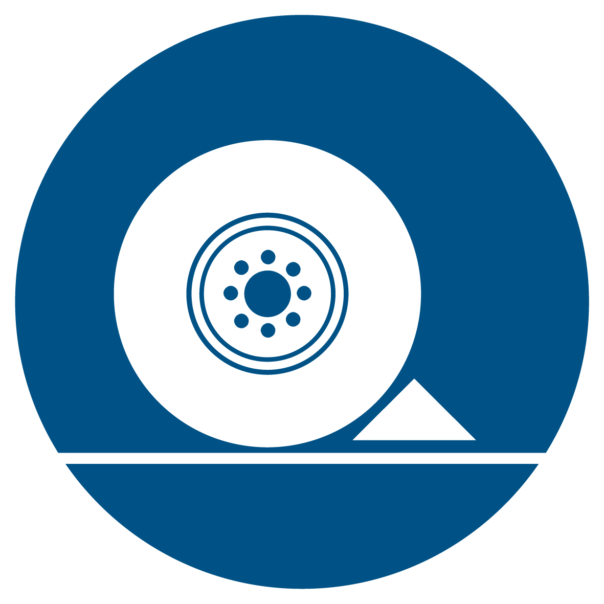 Gebotsschild - Bremskeil beim Abstellen benutzen