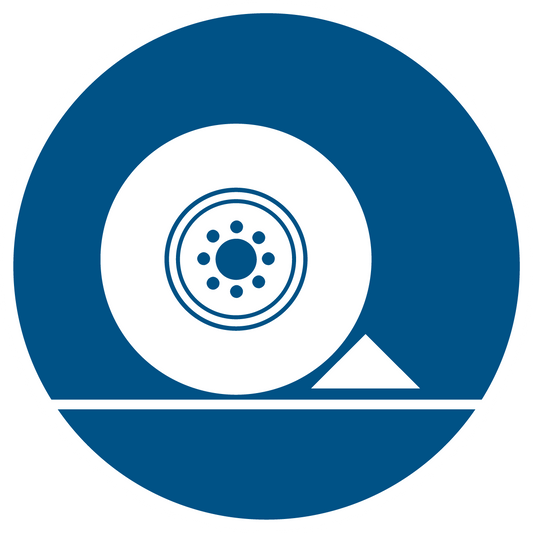 Gebotsschild - Bremskeil beim Abstellen benutzen