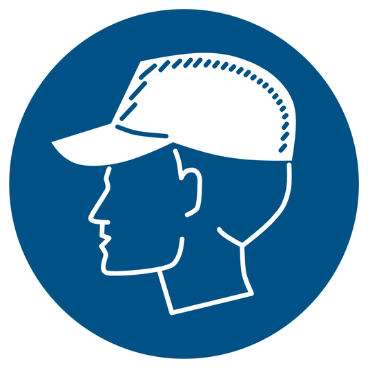 Gebotsschild - Anstoßkappe benutzen