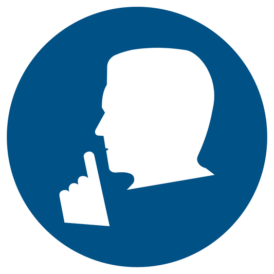 Gebotsschild - Ruhe bitte!