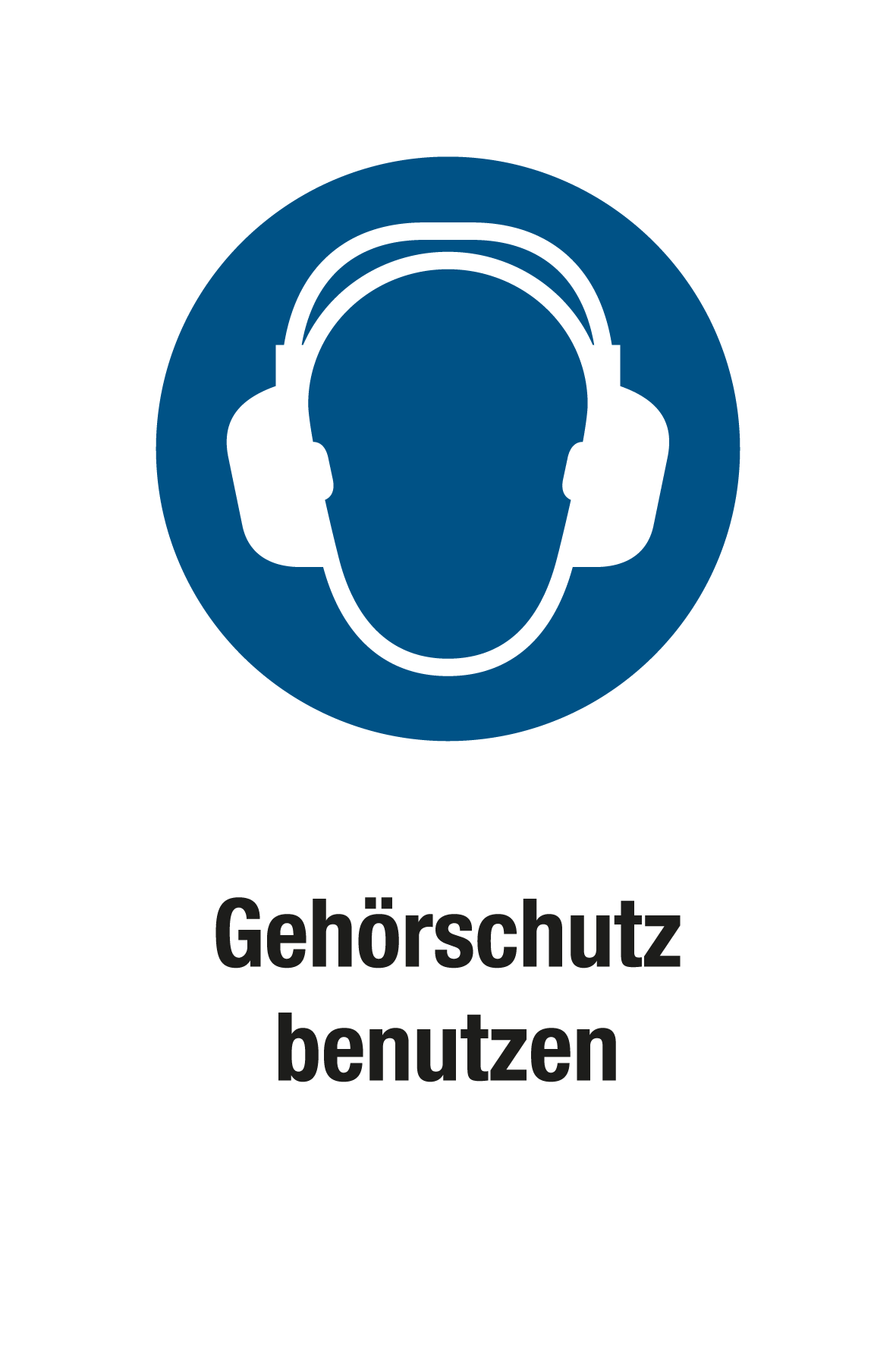 Gebotsschild mit Text - Gehörschutz benutzen