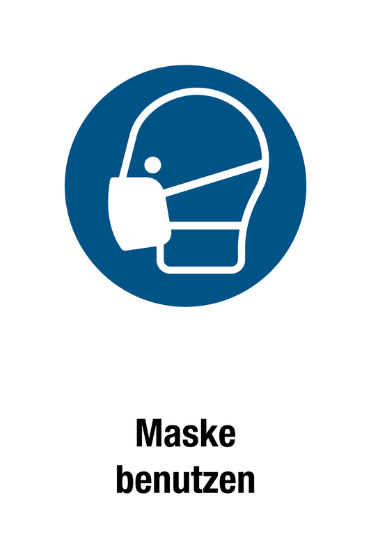 Gebotsschild mit Text - Maske benutzen