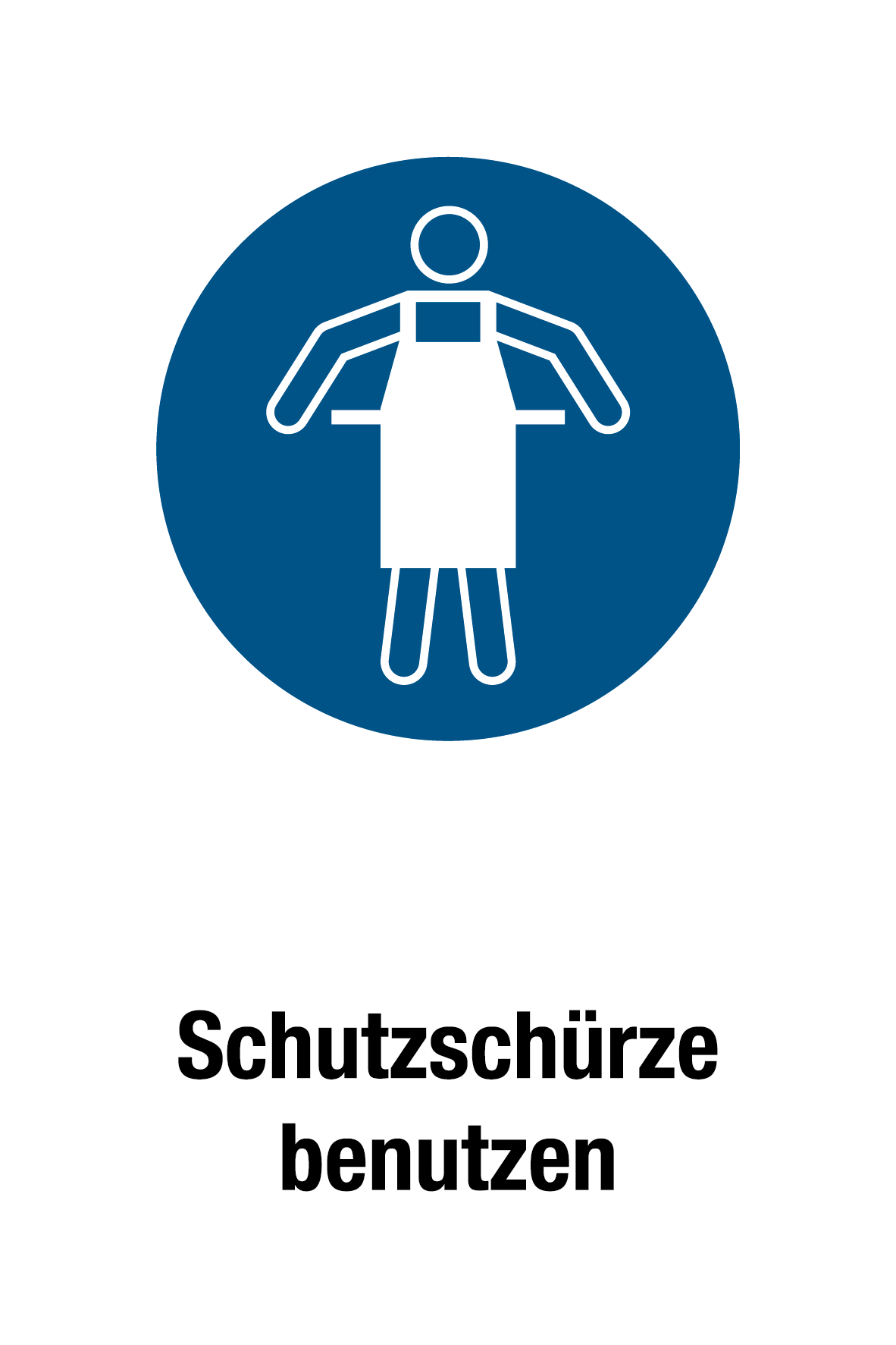 Gebotsschild mit Text - Schutzschürze benutzen