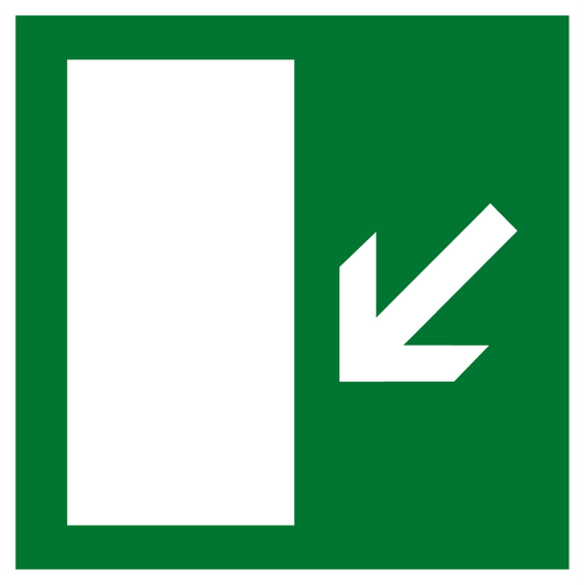 Rettungs- & Fluchtwegschild - Rettungsweg links abwärts