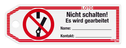 Anhängeetikett - Hochformat mit Druck "Nicht in Betrieb nehmen"