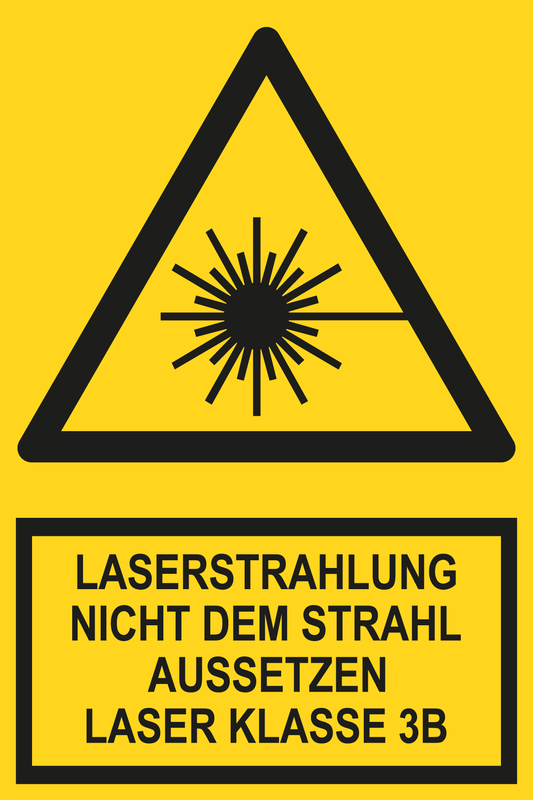 Warnschild mit Text - Laserstrahlung Klasse 3B