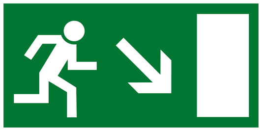 Rettungs- & Fluchtwegschild - Rettungsweg rechts abwärts