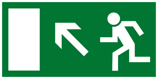 Rettungs- & Fluchtwegschild - Rettungsweg links aufwärts