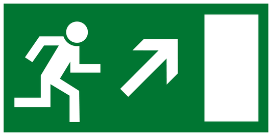 Rettungs- & Fluchtwegschild - Rettungsweg rechts aufwärts