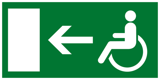 Rettungs- & Fluchtwegschild - Rettungsweg für Rollstuhlfahrer links