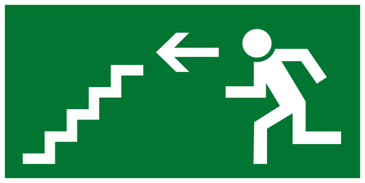Rettungs- & Fluchtwegschild - Rettungsweg Treppe abwärts links