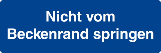 Schwimmbadschild - Nicht vom Beckenrand springen