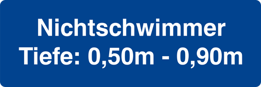 Schwimmbadschild - Nichtschwimmer Tiefe: 0,50 m