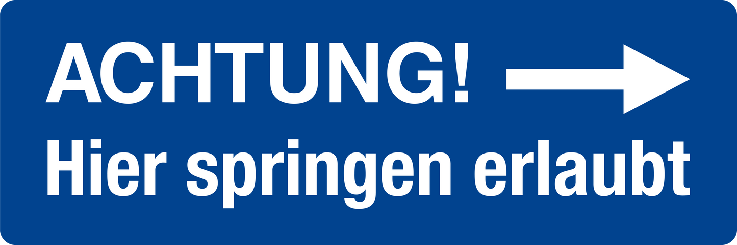 Schwimmbadschild - Achtung! Hier springen erlaubt rechts