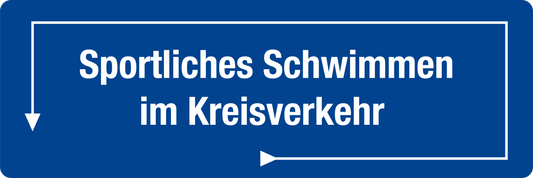 Schwimmbadschild - Sportliches Schwimmen im Kreisverkehr
