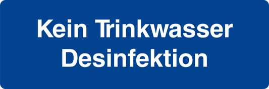 Schwimmbadschild - Kein Trinkwasser Desinfektion
