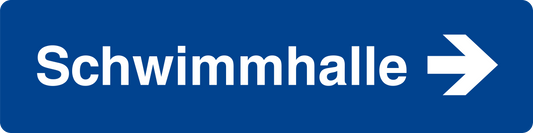 Schwimmbadschild - Schwimmhalle rechts