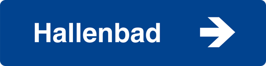 Schwimmbadschild - Hallenbad rechts