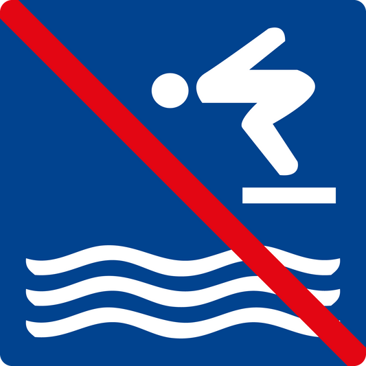 Schwimmbadschild - Springen verboten