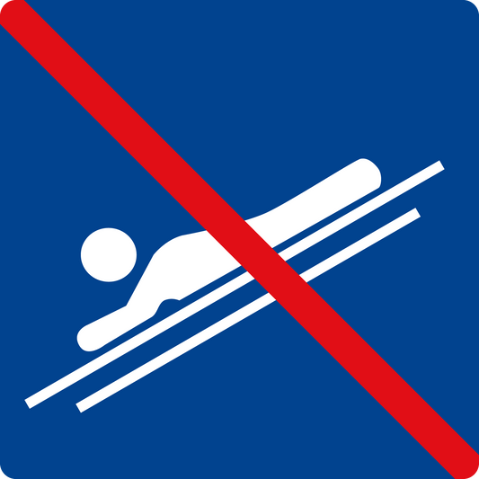 Schwimmbadschild - Nicht mit dem Kopf voraus rutschen