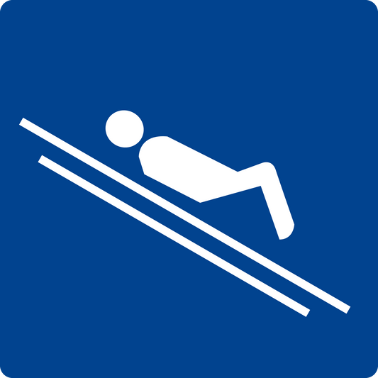 Schwimmbadschild - Nur im Liegen rutschen