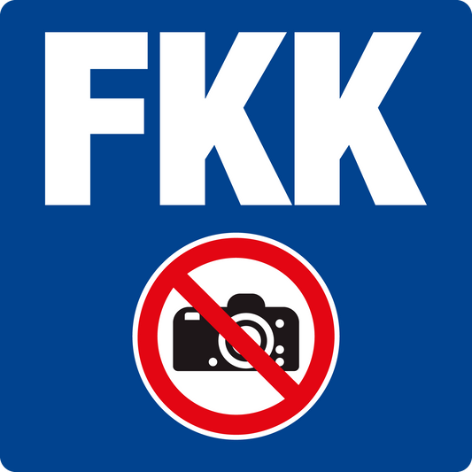 Schwimmbadschild - FKK, Fotografieren verboten
