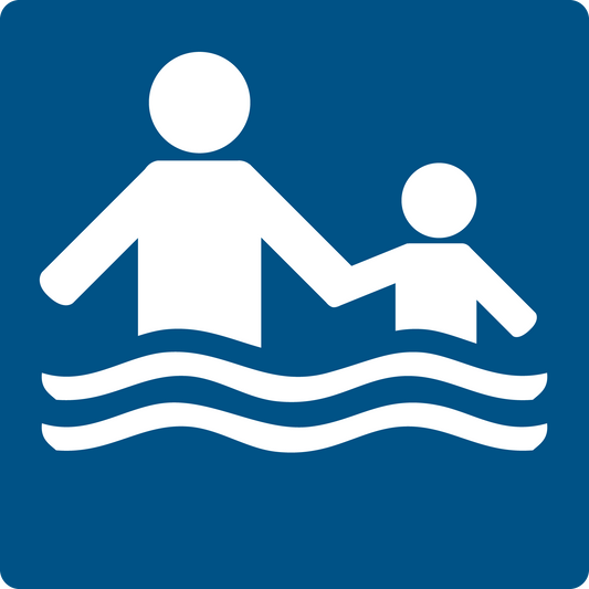 Schwimmbadschild - Nur in Begleitung von Erwachsenen