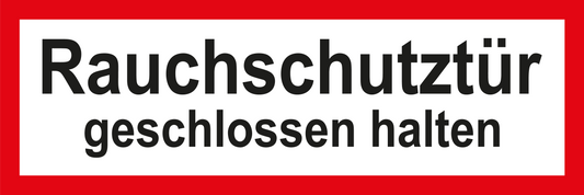 Feuerwehrschild - Rauchschutztür geschlossen halten