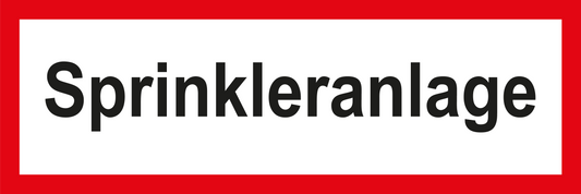 Feuerwehrschild - Sprinkleranlage