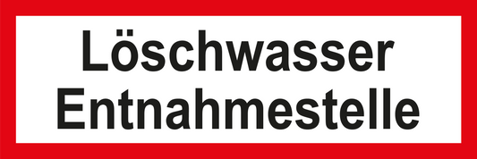 Feuerwehrschild - Löschwasser Entnahmestelle