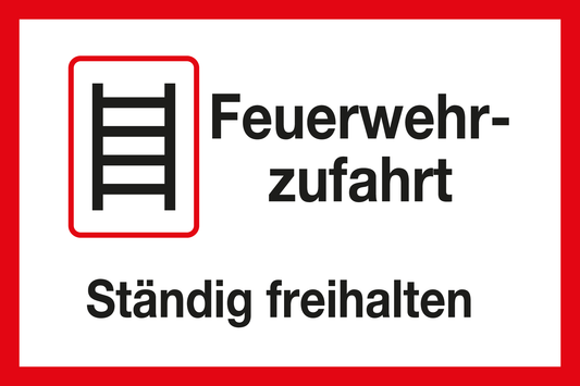 Feuerwehrschild - Feuerwehrzufahrt Ständig freihalten