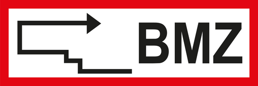 Feuerwehrschild - BMZ Treppe hinauf