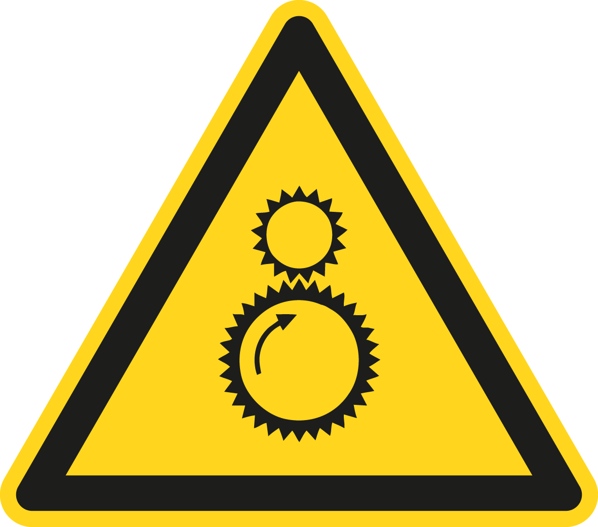 Warnschild - Warnung vor Einzugsgefahr