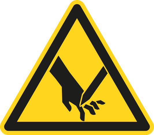 Warnschild - Warnung vor Schnittverletzungen