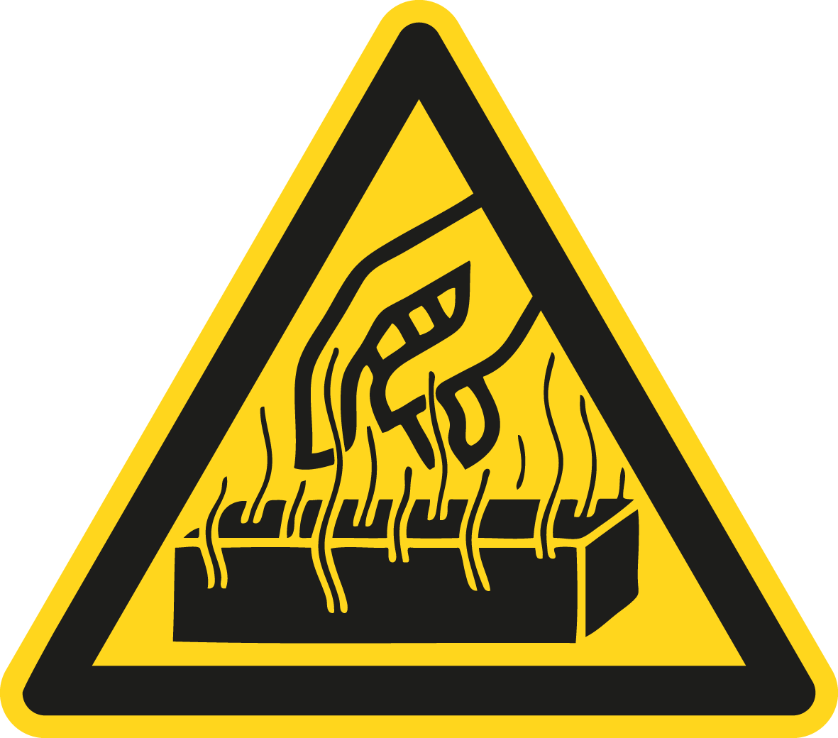 Warnschild - Warnung vor heißen Stoffen