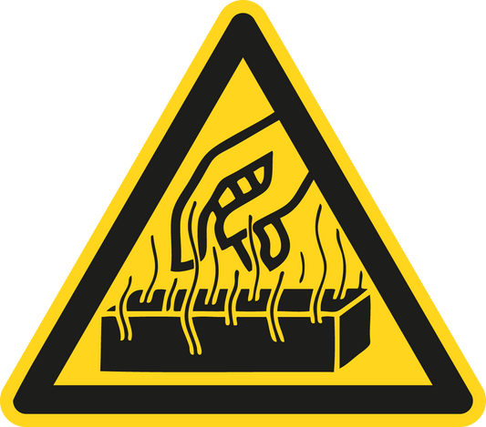 Warnschild - Warnung vor heißen Stoffen